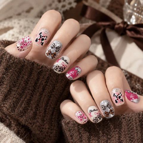 Leopard Bow Nail Stickers - nail art product image 3