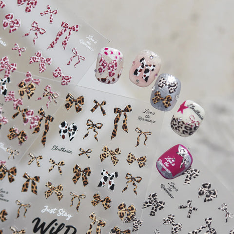 Leopard Bow Nail Stickers - nail art product image 4