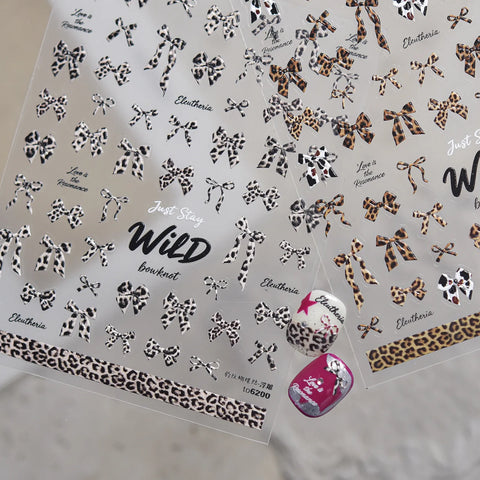 Leopard Bow Nail Stickers - nail art product image 5