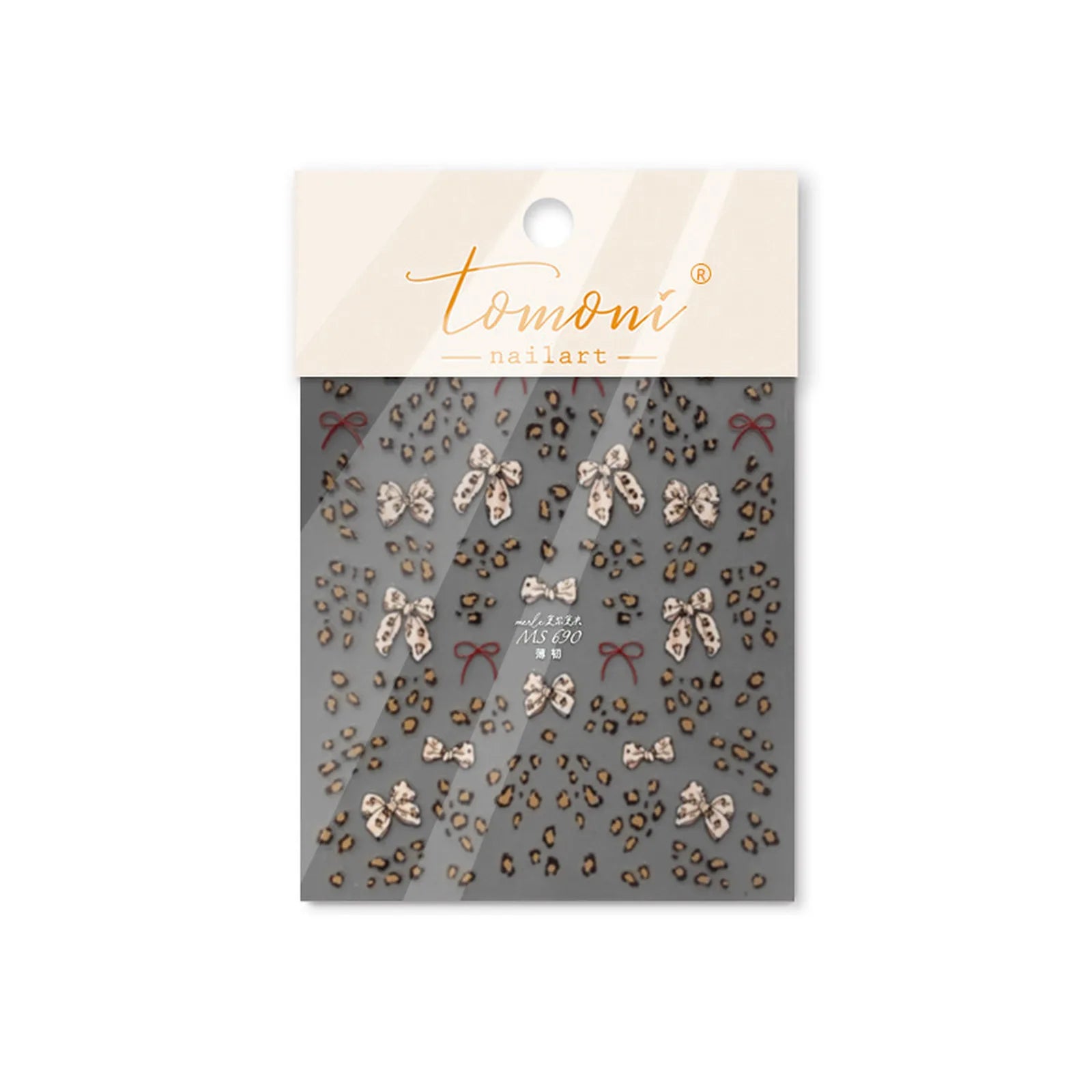 MS690 Leopard Bow Nail Stickers variant image - Tomoni Nail Art