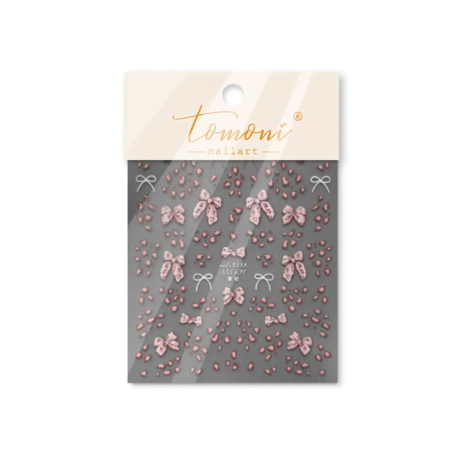 MS691 Leopard Bow Nail Stickers variant image - Tomoni Nail Art