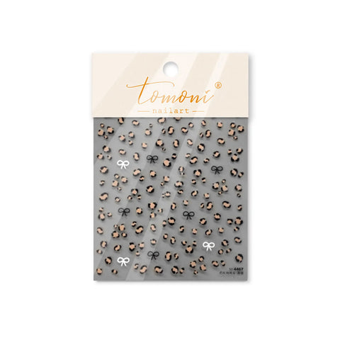 to4467 Leopard Bow Nail Stickers variant image - Tomoni Nail Art