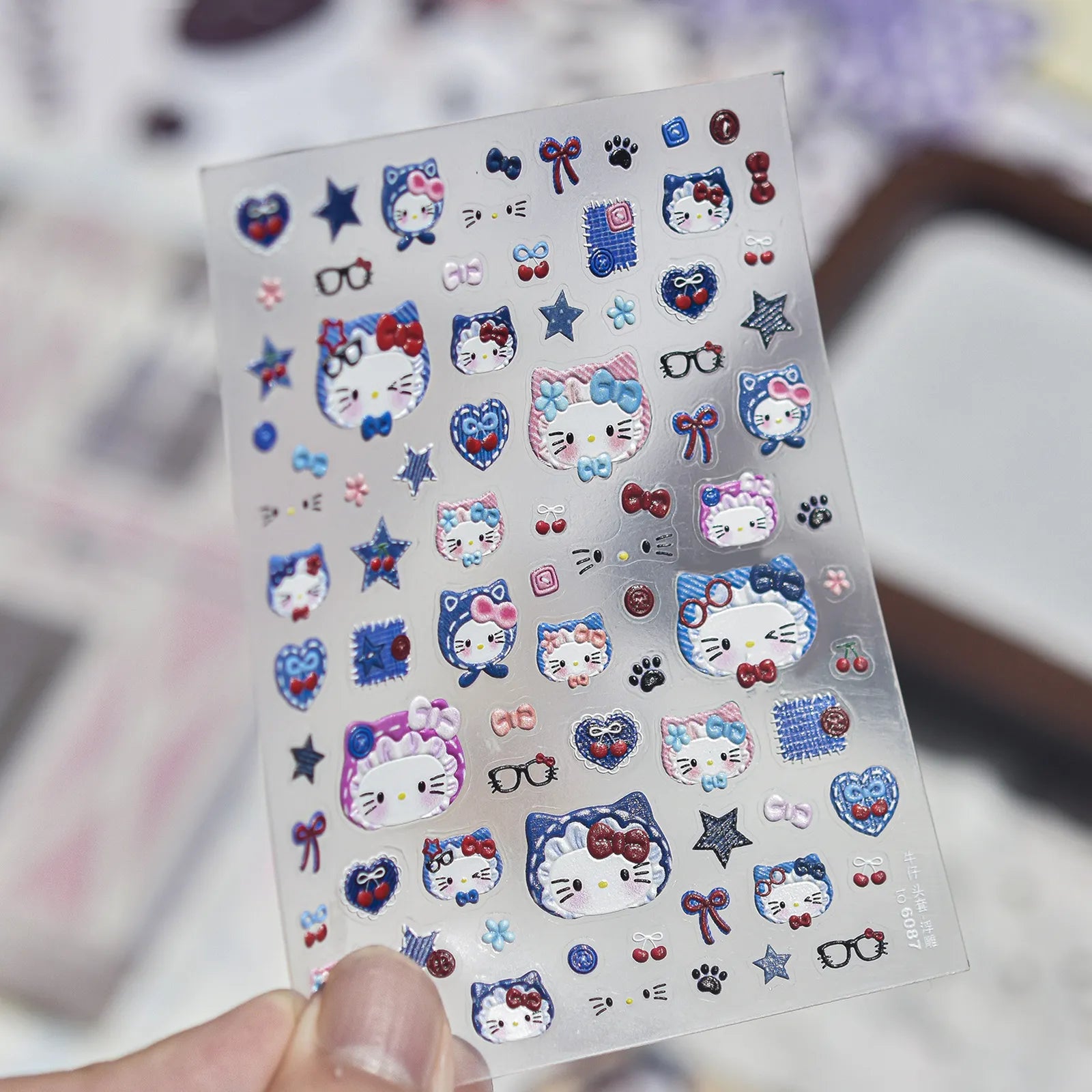 Leopard Cowboy Nail Stickers | Embossed Y2K Nail Art Decals image
