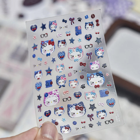 Leopard Cowboy Nail Stickers | Embossed Y2K Nail Art Decals image