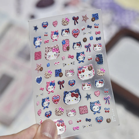 Leopard Cowboy Nail Stickers | Embossed Y2K Nail Art Decals image