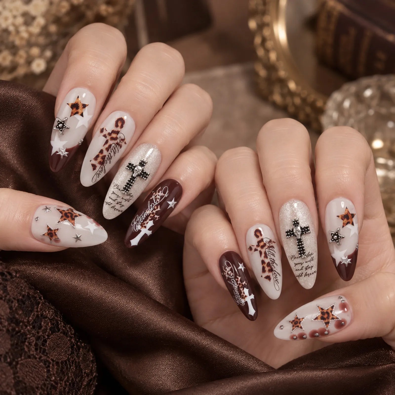 Leopard Cross Nail Stickers - nail art product image 5