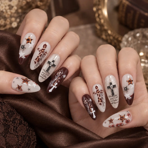Leopard Cross Nail Stickers - nail art product image 5