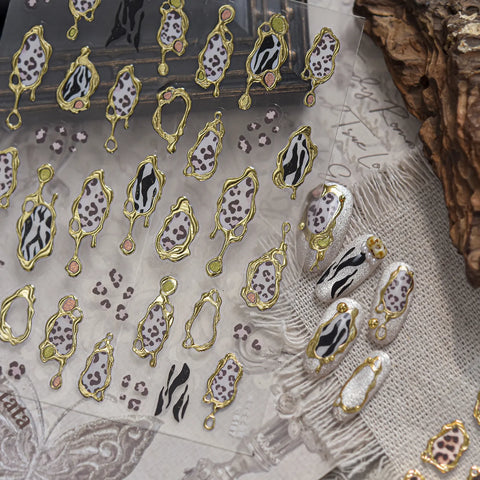 Leopard Frame Nail Stickers - nail art product image 1