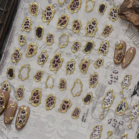Leopard Frame Nail Stickers - nail art product image 2