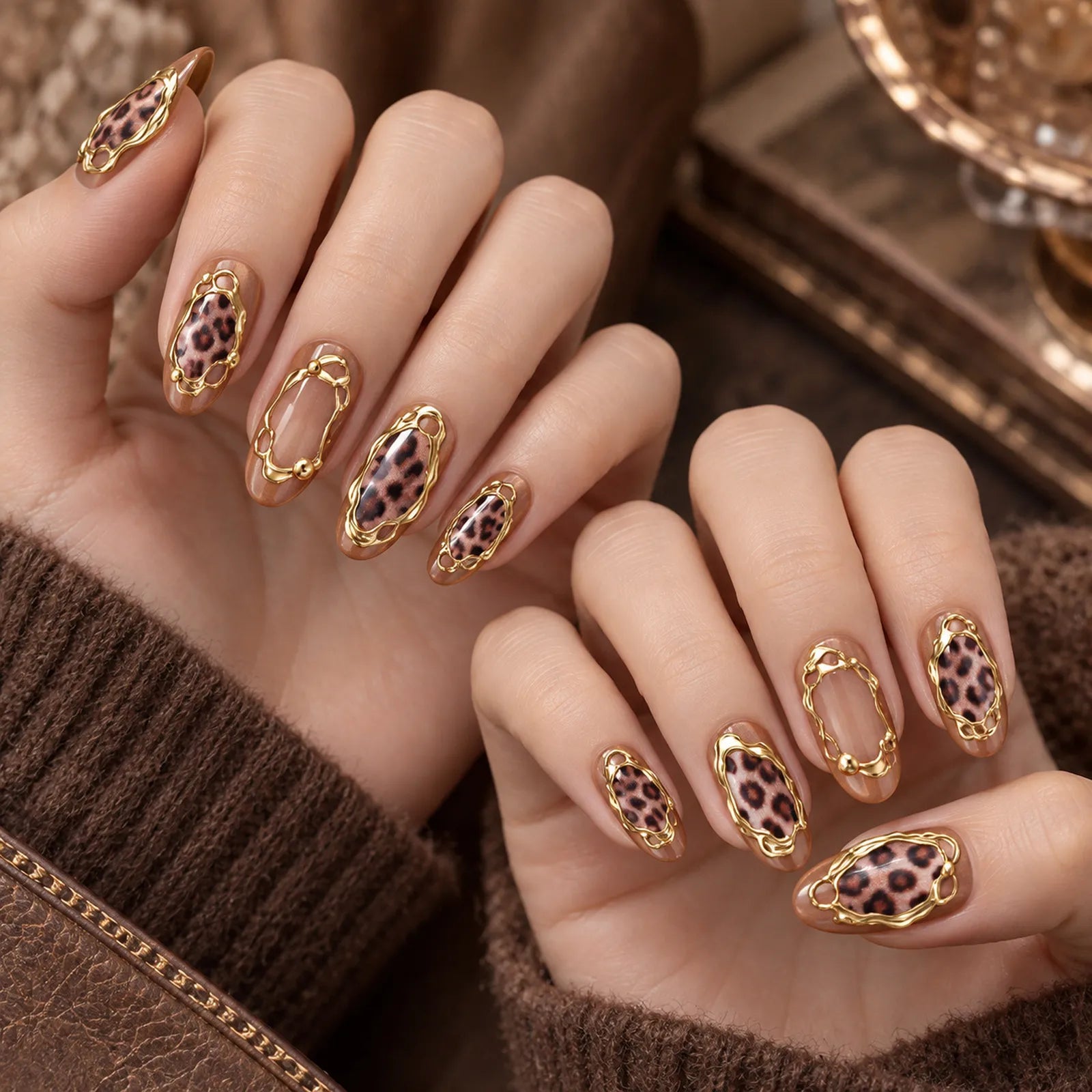 Leopard Frame Nail Stickers - nail art product image 3