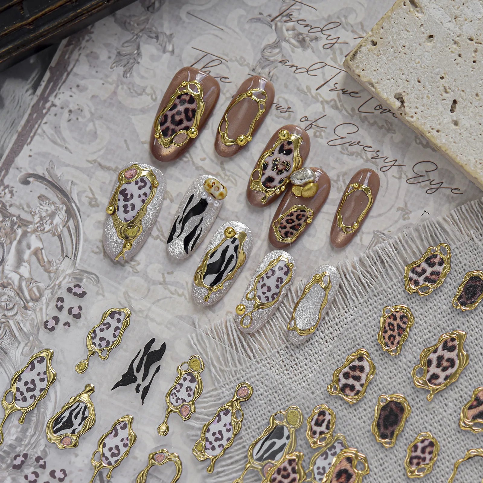 Leopard Frame Nail Stickers - nail art product image 4