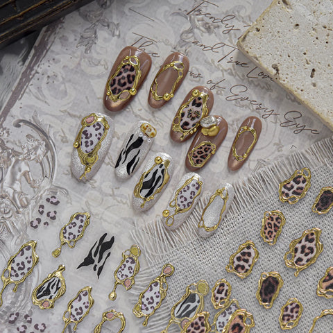 Leopard Frame Nail Stickers - nail art product image 4