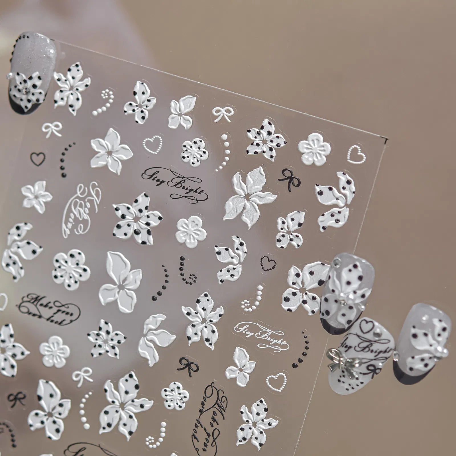 Lily Flower Nail Stickers | Vintage Floral Nail Art Decals - image 2