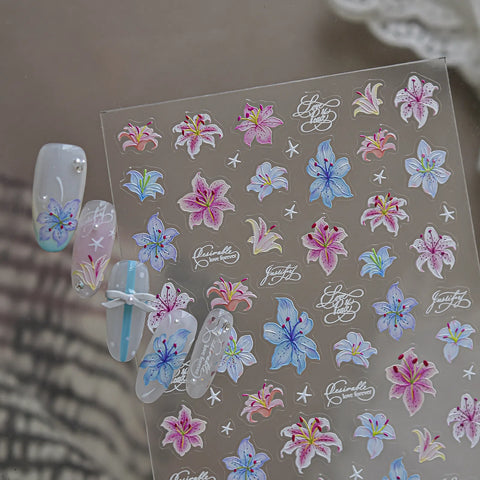 Lily Lace Ballet Nail Stickers | Coquette Floral Nail Art Decals - image 4