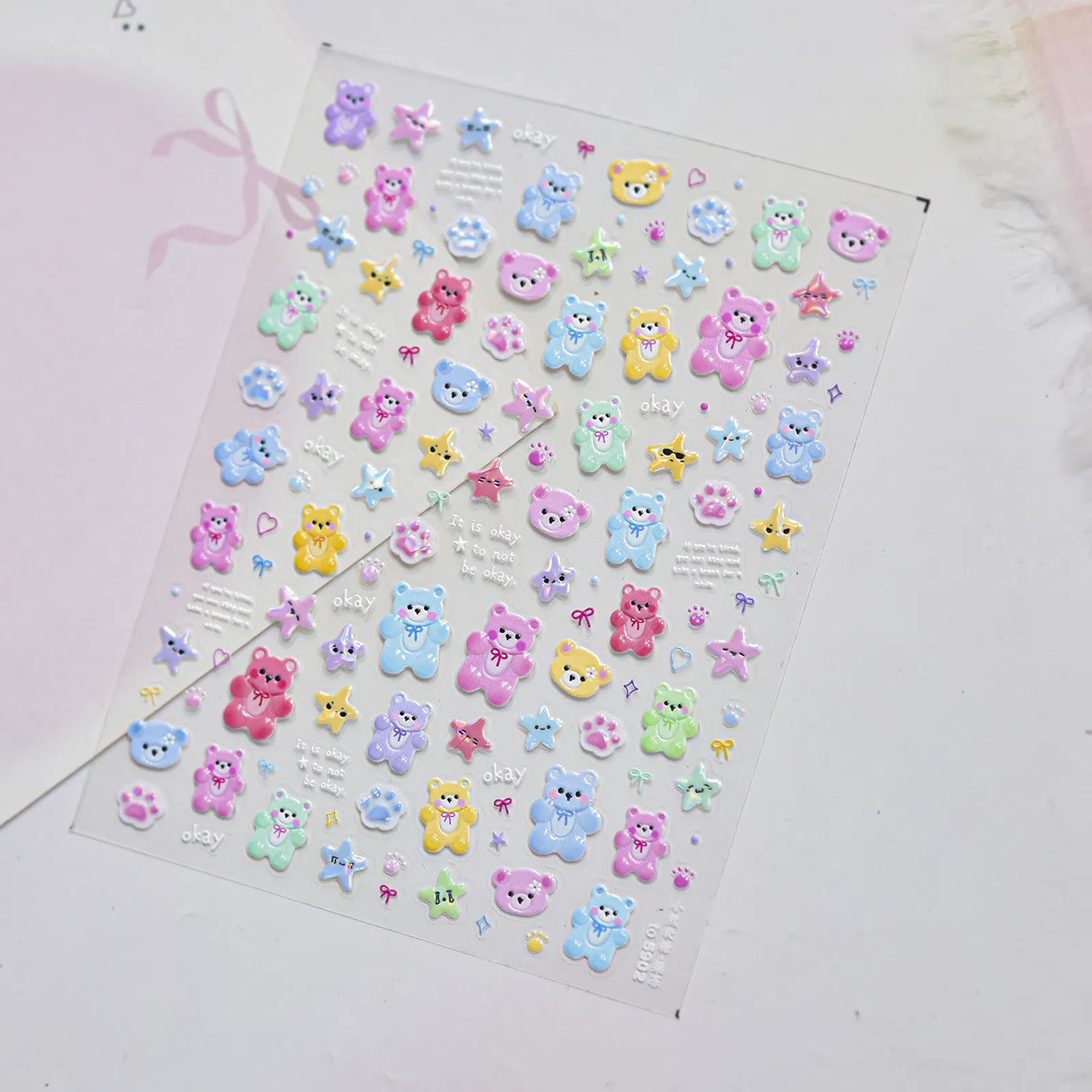 to5902 Macaron Bear Nail Stickers variant image - Tomoni Nail Art