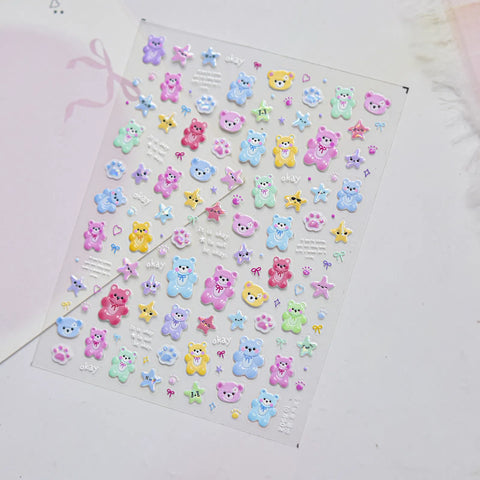 to5902 Macaron Bear Nail Stickers variant image - Tomoni Nail Art