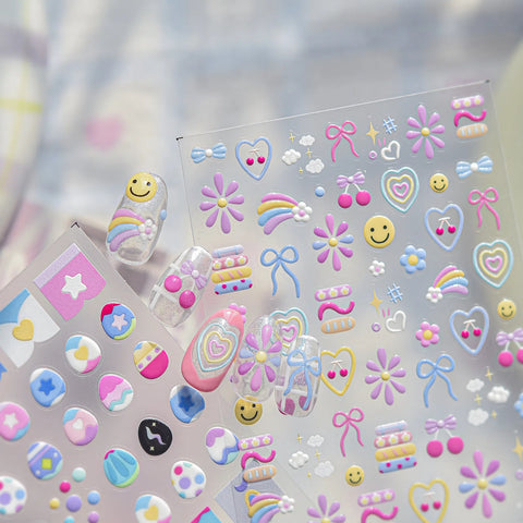 Macaron Color Nail Stickers | Playful Kawaii Nail Art Decals - image 2