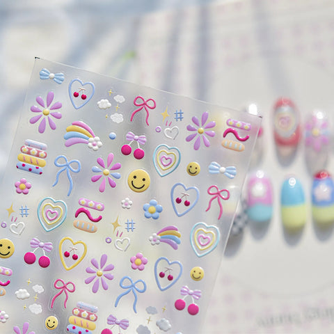 Macaron Color Nail Stickers | Playful Kawaii Nail Art Decals - image 4