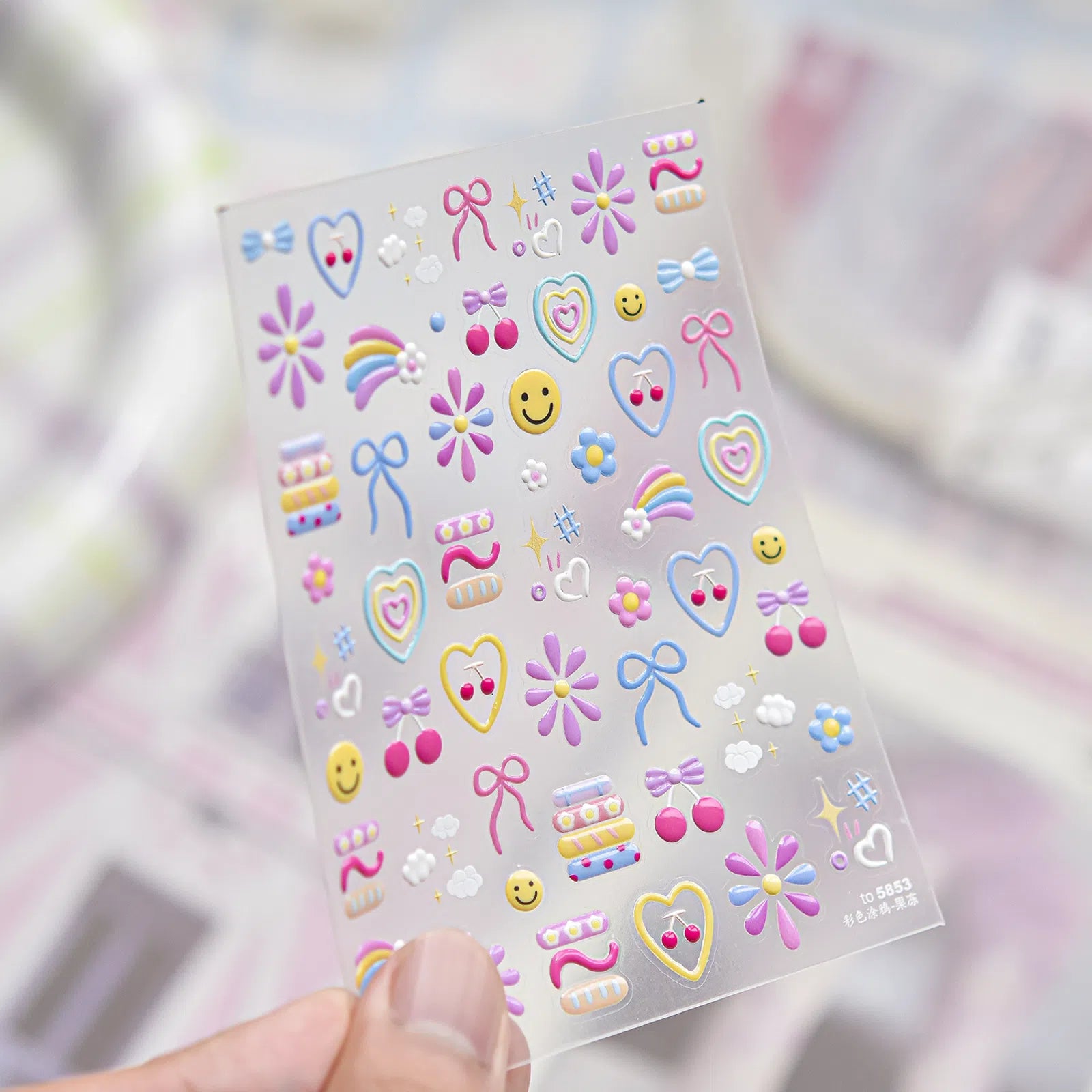 to5853 Macaron Color Nail Stickers variant image - Tomoni Nail Art