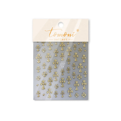 MS972-gold Macaron Cross Star Nail Stickers variant image - Tomoni Nail Art