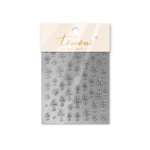 MS972-silver Macaron Cross Star Nail Stickers variant image - Tomoni Nail Art