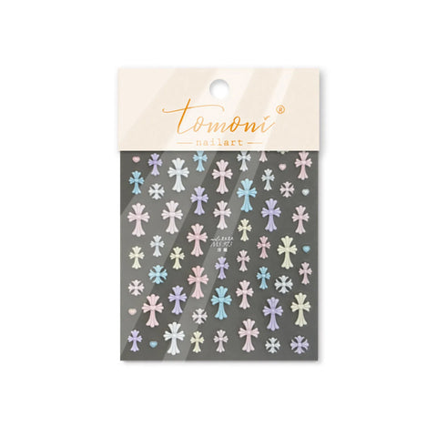 MS973 Macaron Cross Star Nail Stickers variant image - Tomoni Nail Art