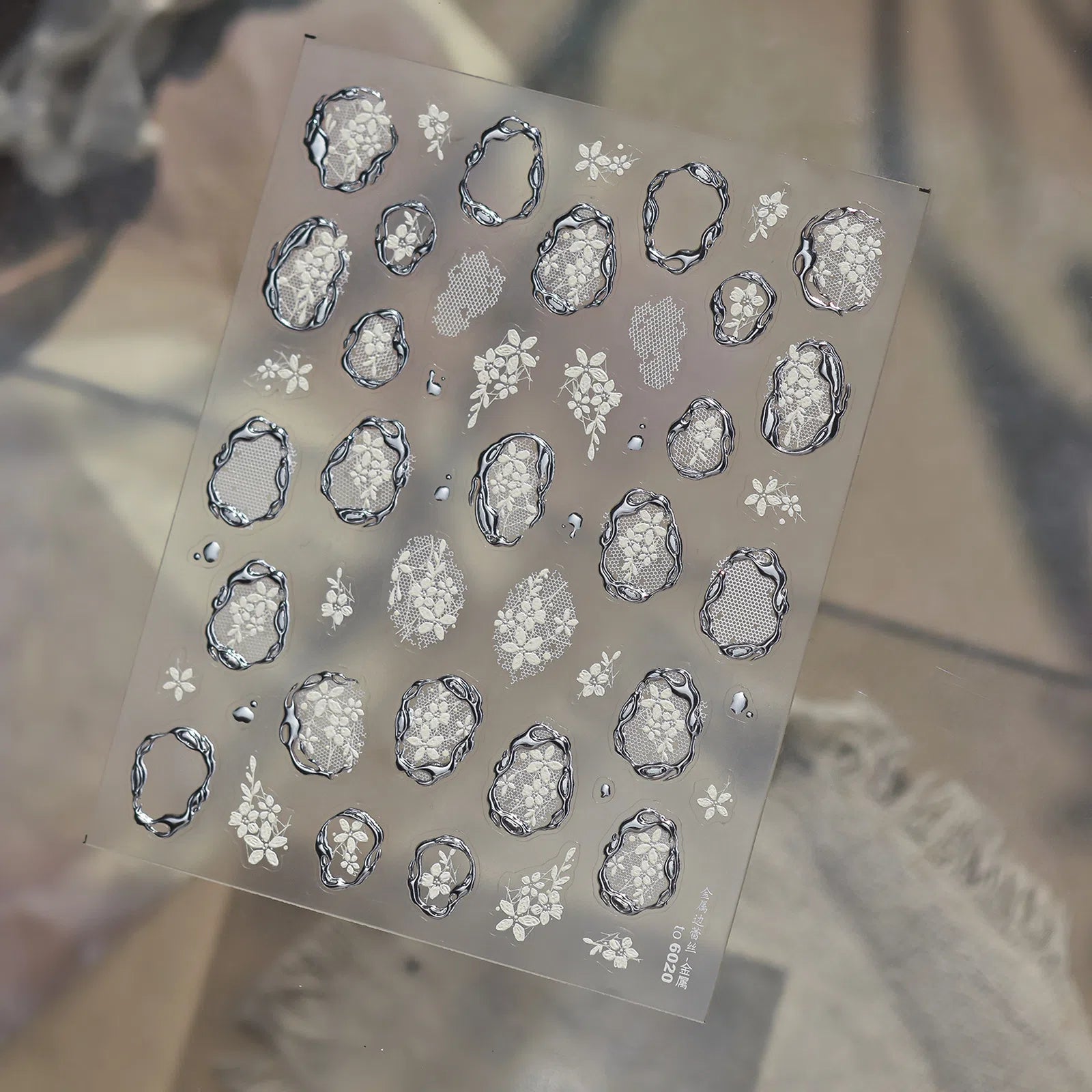 Metal Lace Ballet Nail Stickers | Coquette Nail Art Decals - image 3