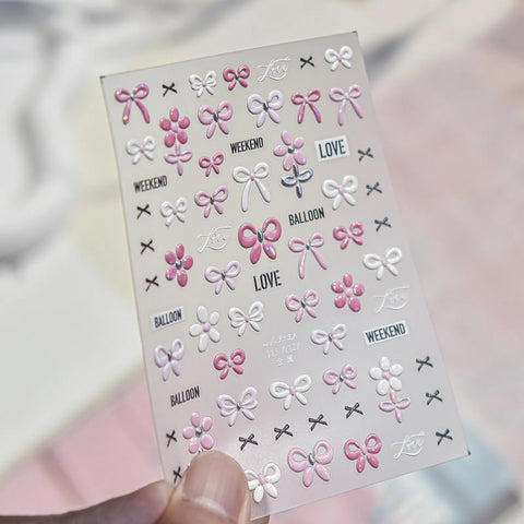MS1021 Metallic Bow Nail Stickers variant image - Tomoni Nail Art