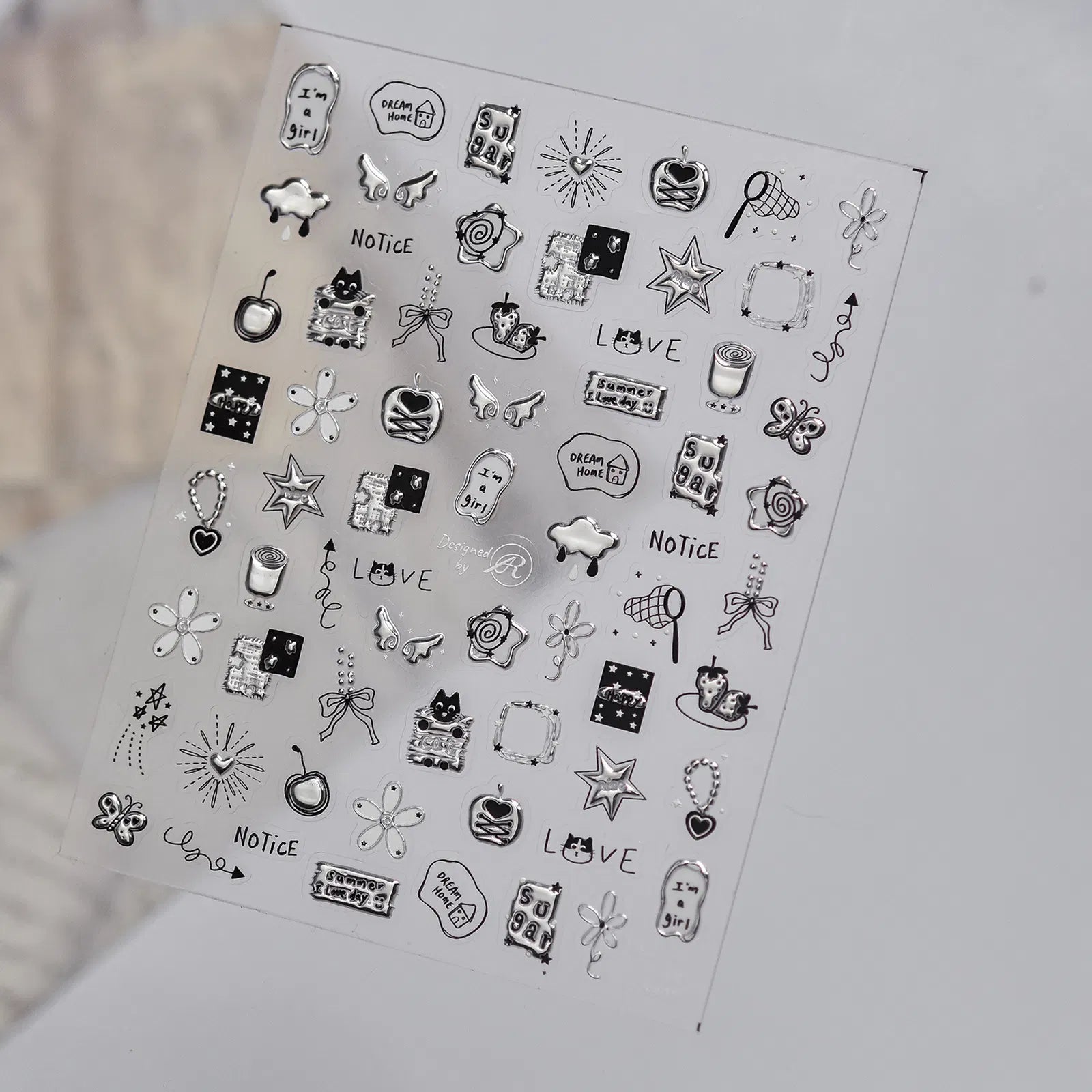 Metallic Cat Nail Stickers | Playful Kawaii Nail Art Decals - image 5
