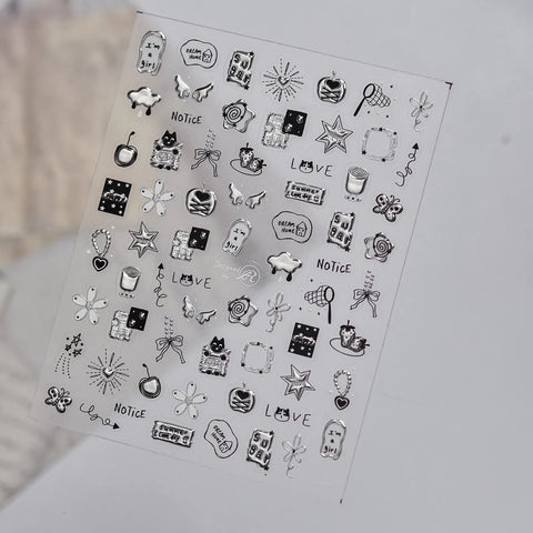 Metallic Cat Nail Stickers | Playful Kawaii Nail Art Decals - image 5
