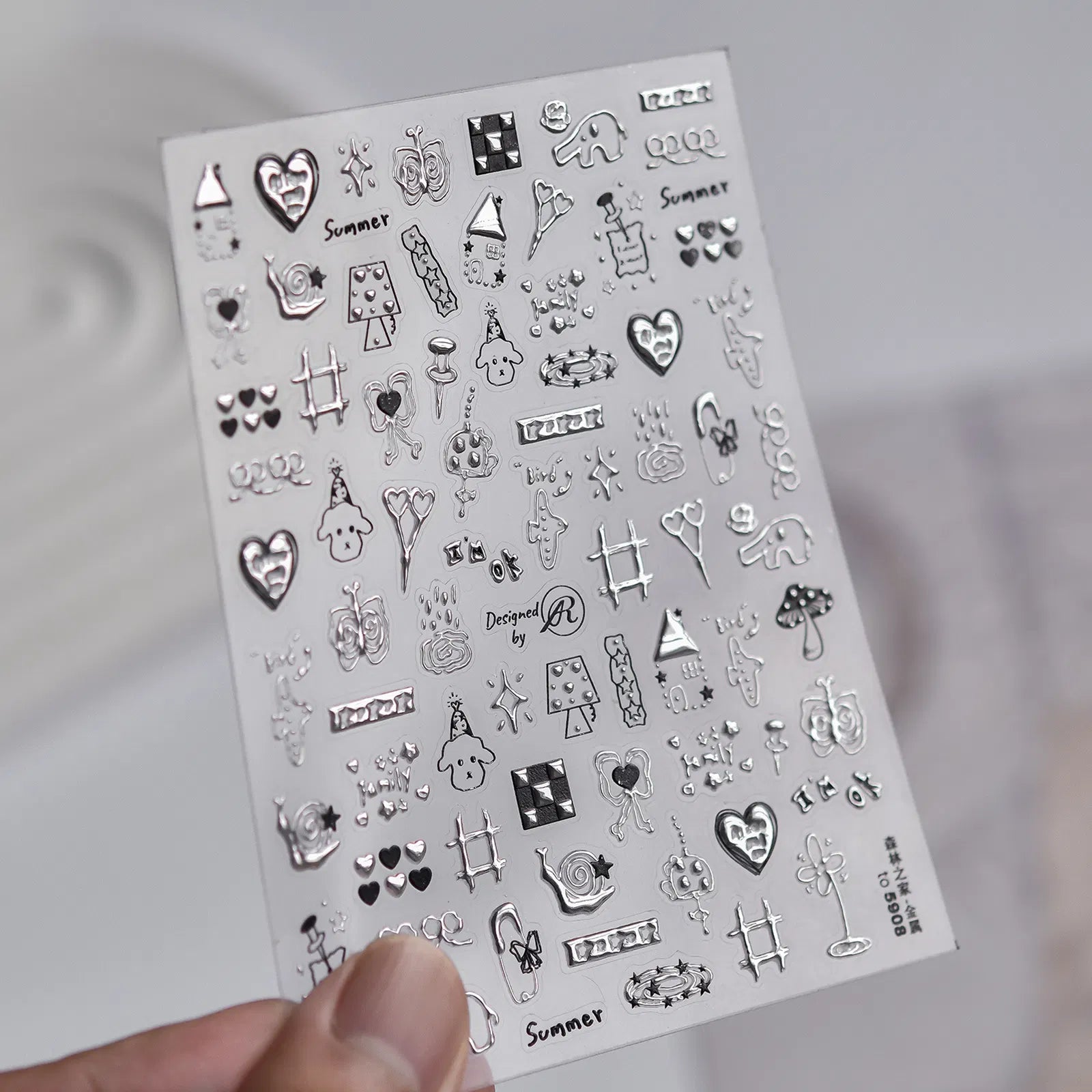 to5908 Metallic Cat Nail Stickers variant image - Tomoni Nail Art