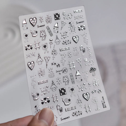to5908 Metallic Cat Nail Stickers variant image - Tomoni Nail Art