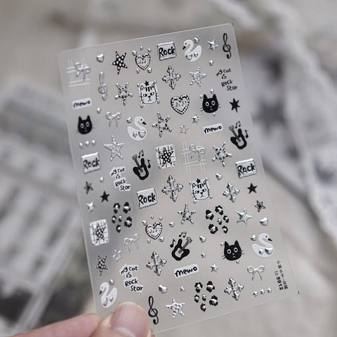 to5912 Metallic Cat Nail Stickers variant image - Tomoni Nail Art