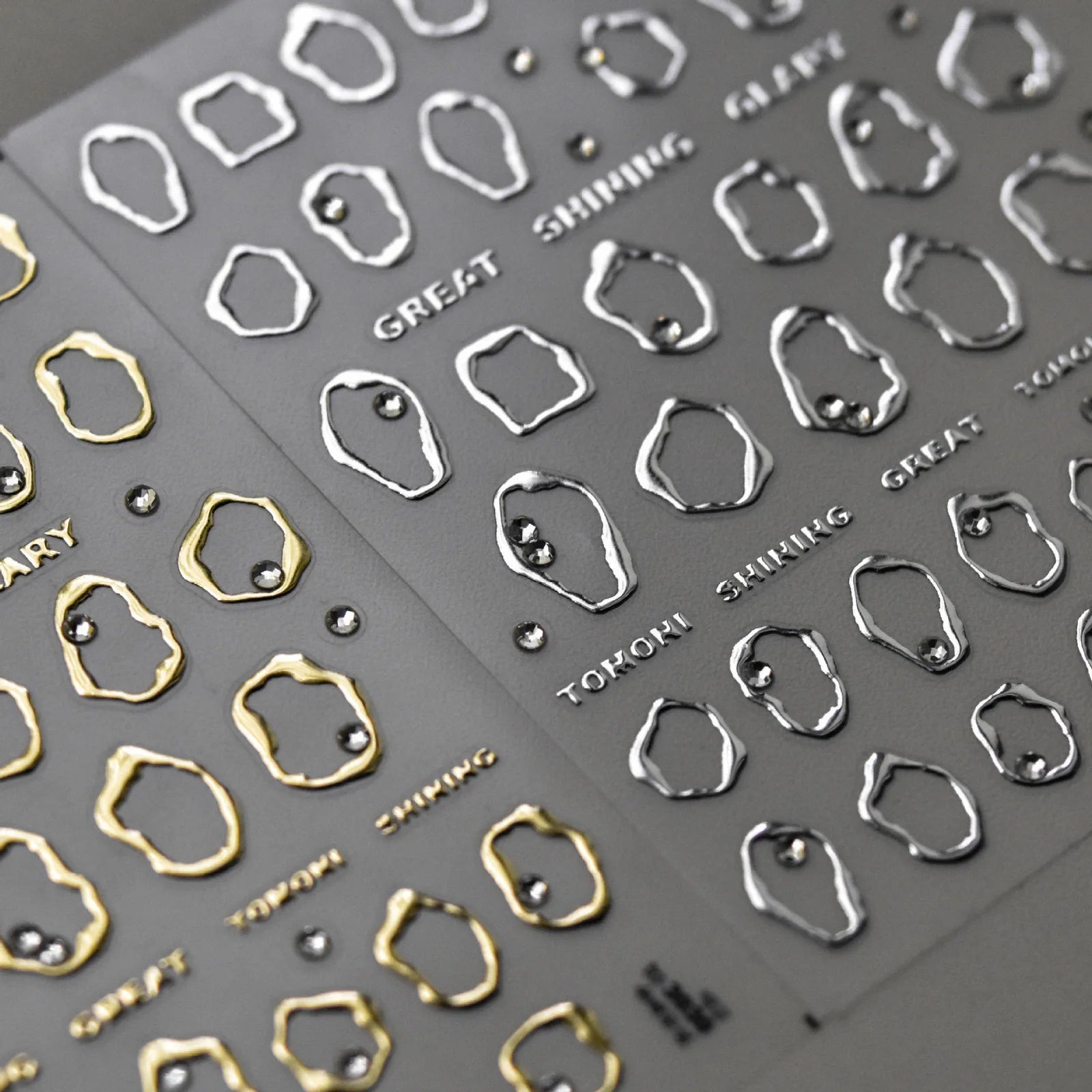 Metallic Frame Nail Stickers | Gold & Silver Nail Art Decals - image 1