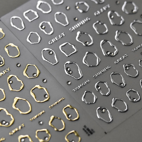 Metallic Frame Nail Stickers | Gold & Silver Nail Art Decals - image 1