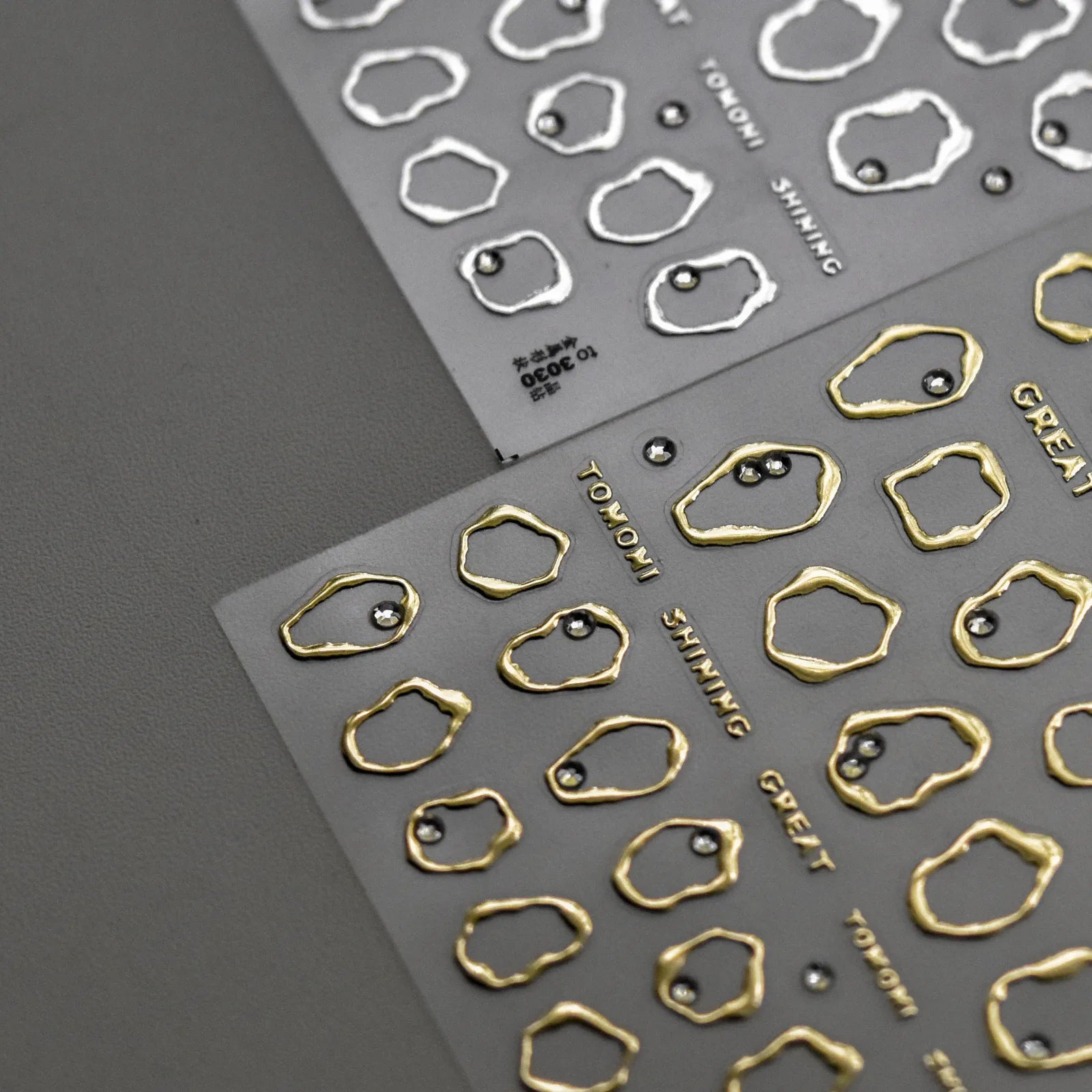 Metallic Frame Nail Stickers | Gold & Silver Nail Art Decals - image 2