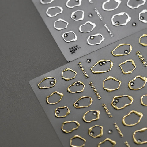 Metallic Frame Nail Stickers | Gold & Silver Nail Art Decals - image 2