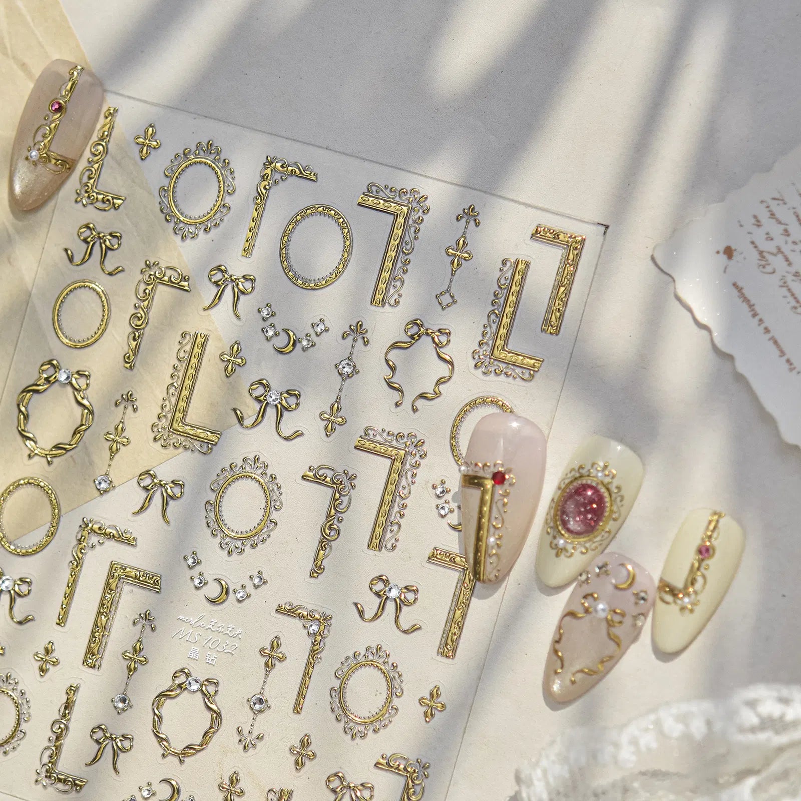 Metallic Frame Nail Stickers | Luxe Nail Art Decals - image 2