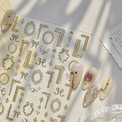 Metallic Frame Nail Stickers | Luxe Nail Art Decals - image 2
