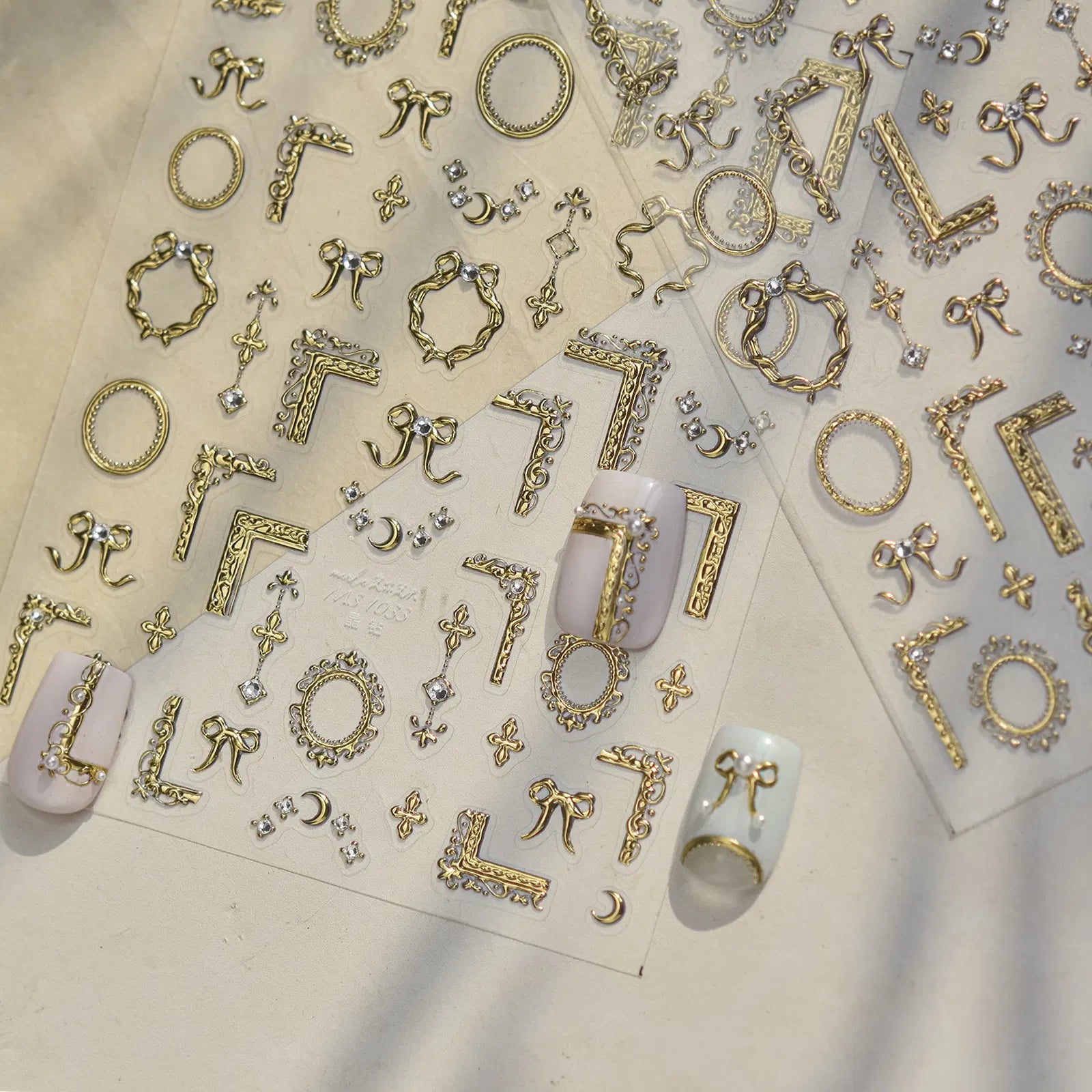 Metallic Frame Nail Stickers | Luxe Nail Art Decals - image 3