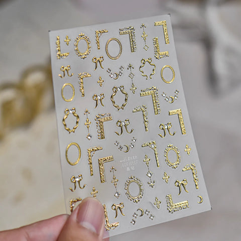 MS1033 Metallic Frame Nail Stickers variant image - Tomoni Nail Art