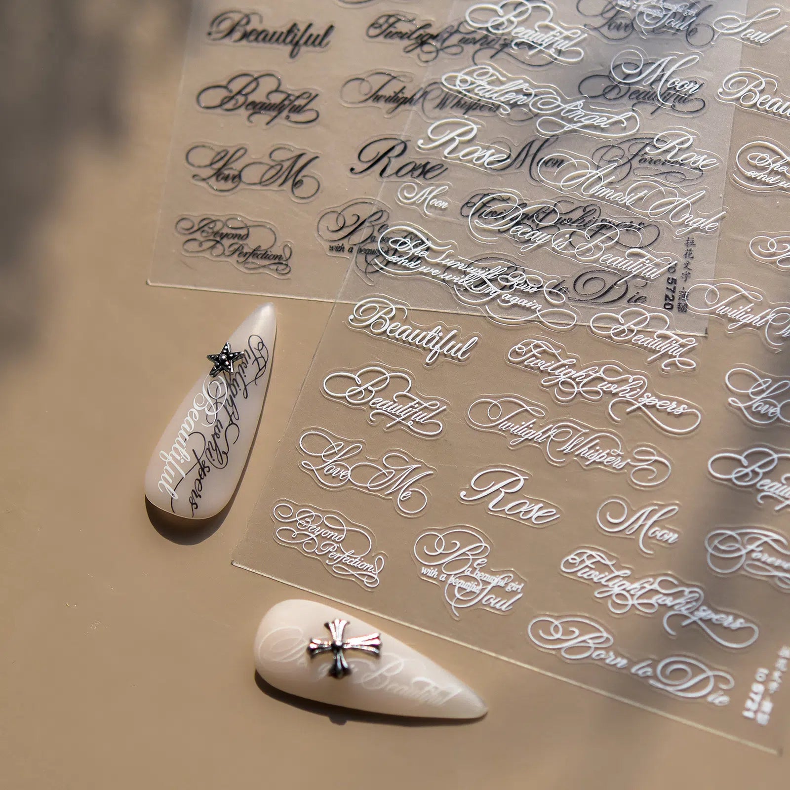 Metallic Letter Nail Stickers | Modern Minimal Nail Art Decals - image 1