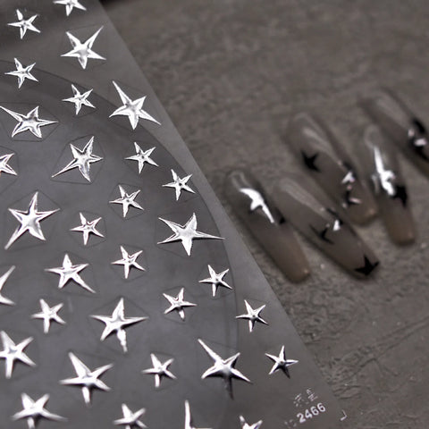 Metallic Star Nail Stickers | Celestial Nail Art Decals - image 3