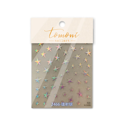 to2466-laser-silver Metallic Star Nail Stickers variant image - Tomoni Nail Art