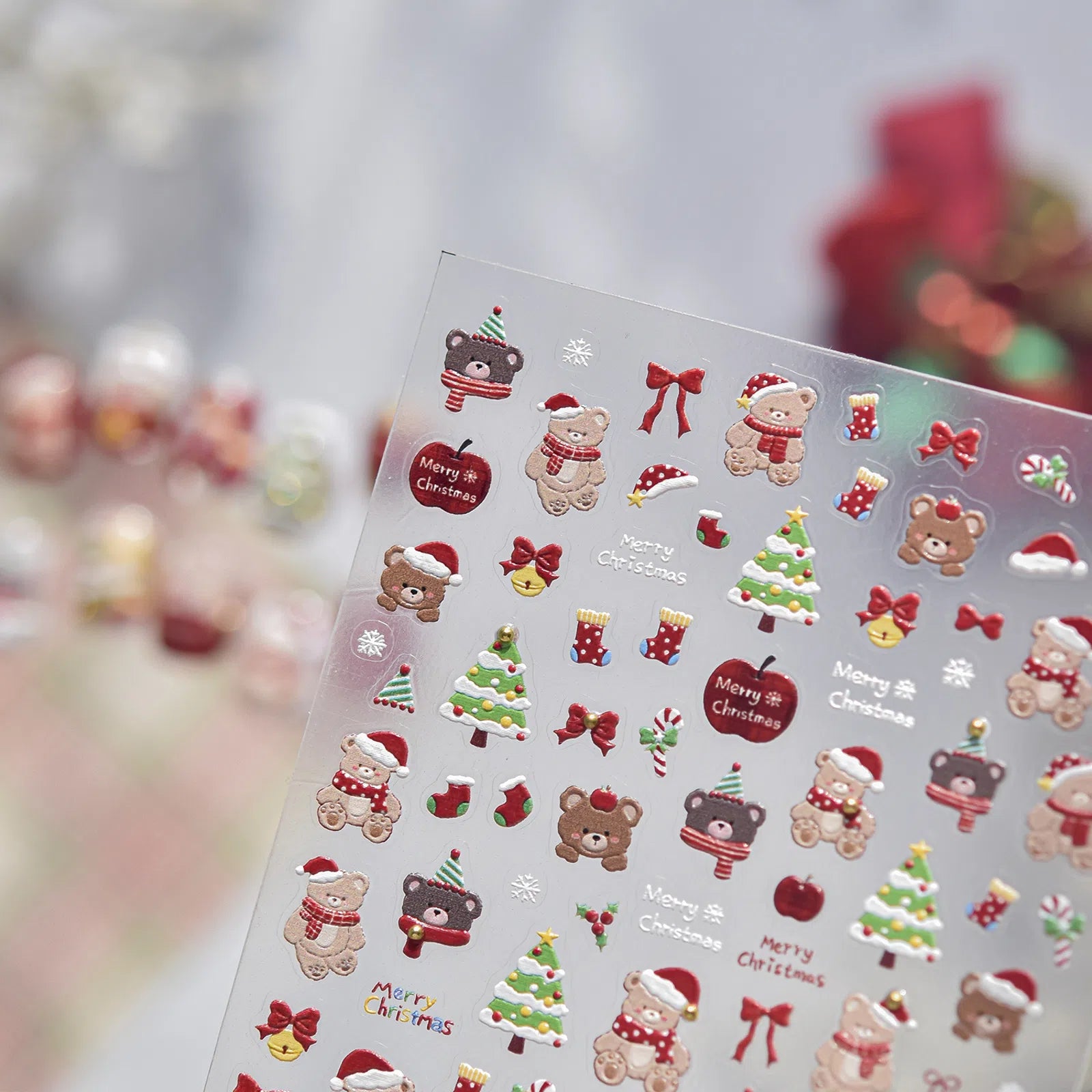 Mini Christmas Nail Stickers | Kawaii Holiday Nail Art Decals - image 4