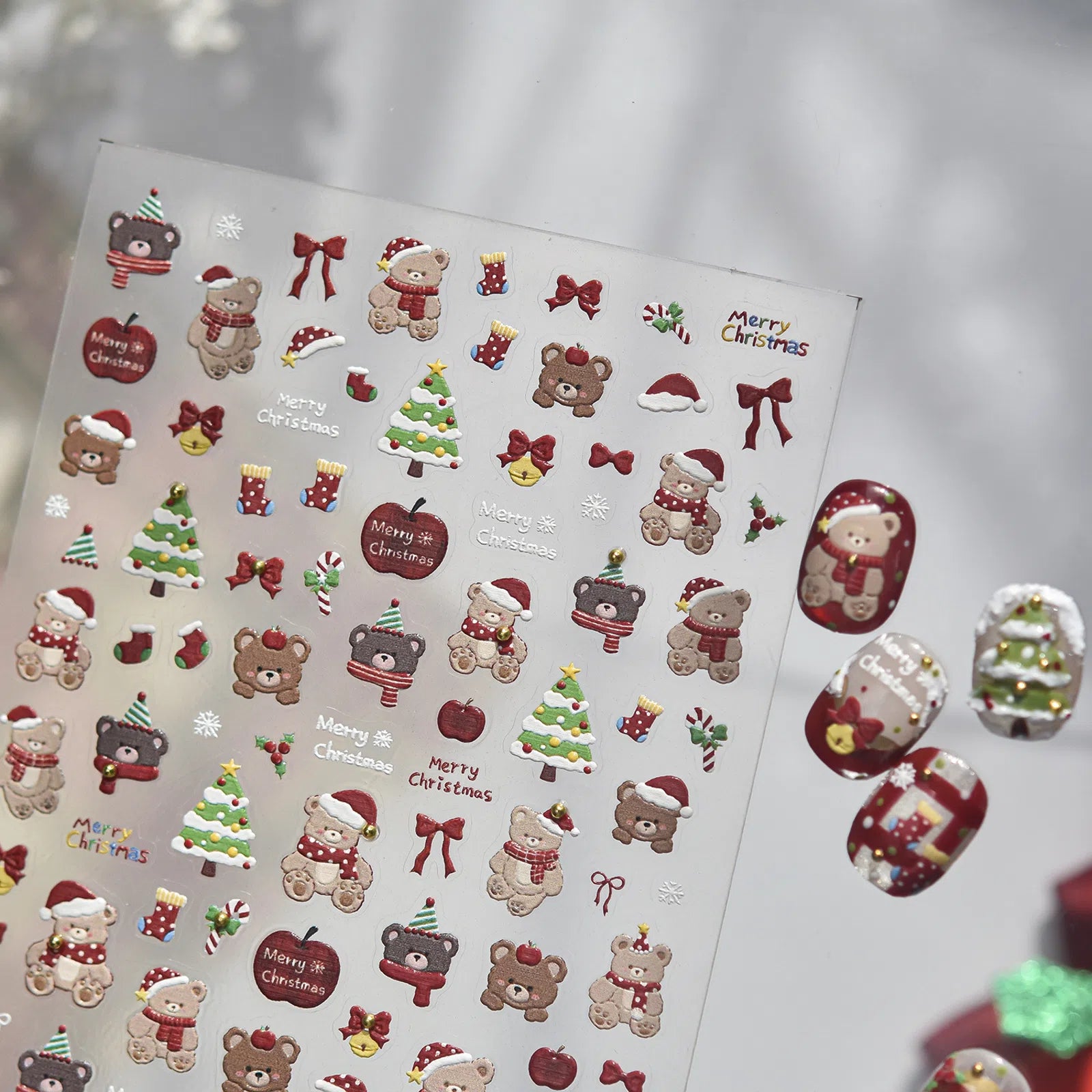 Mini Christmas Nail Stickers | Kawaii Holiday Nail Art Decals - image 5