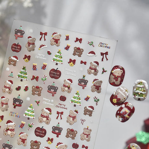 Mini Christmas Nail Stickers | Kawaii Holiday Nail Art Decals - image 5