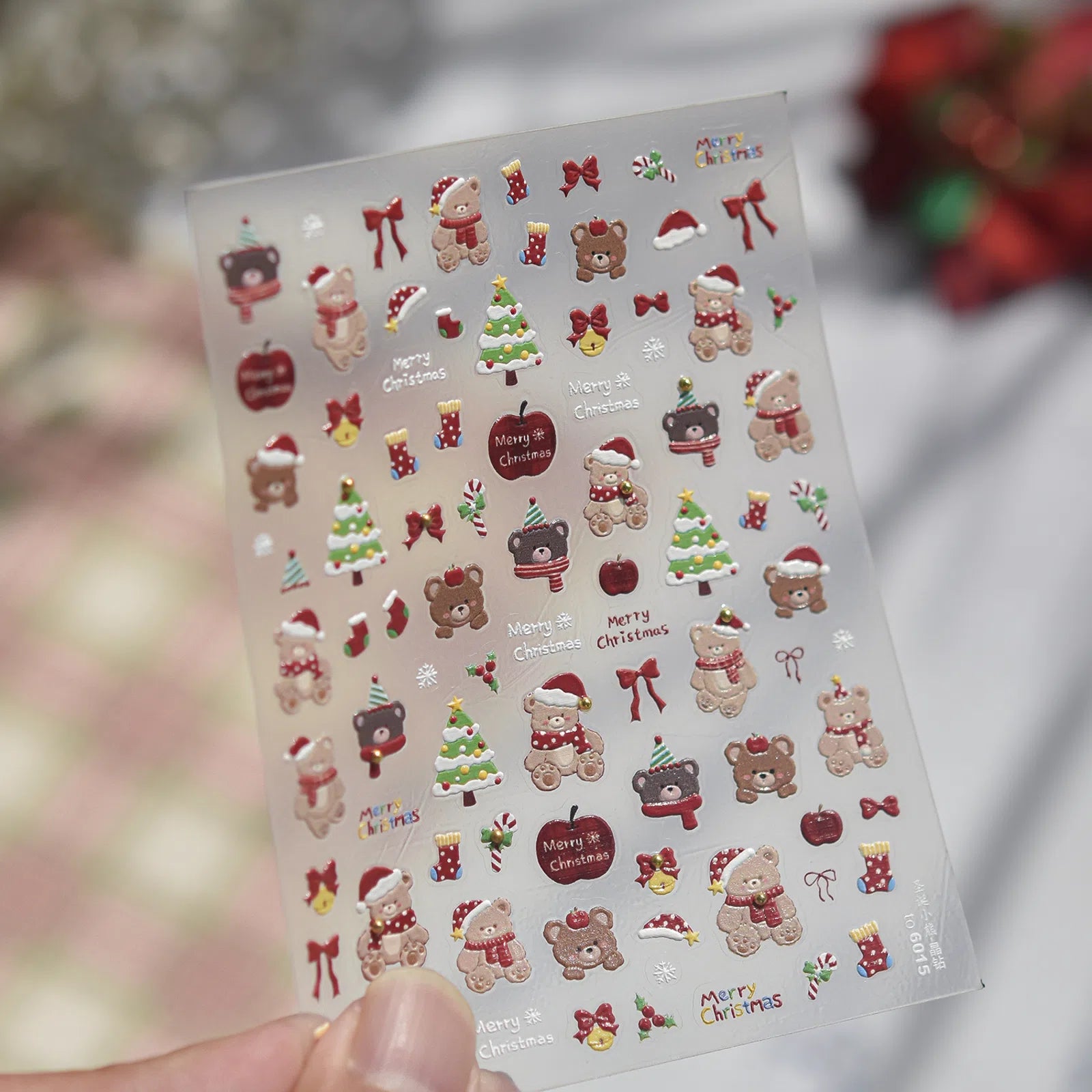Mini Christmas Nail Stickers | Kawaii Holiday Nail Art Decals - to6015 variant image