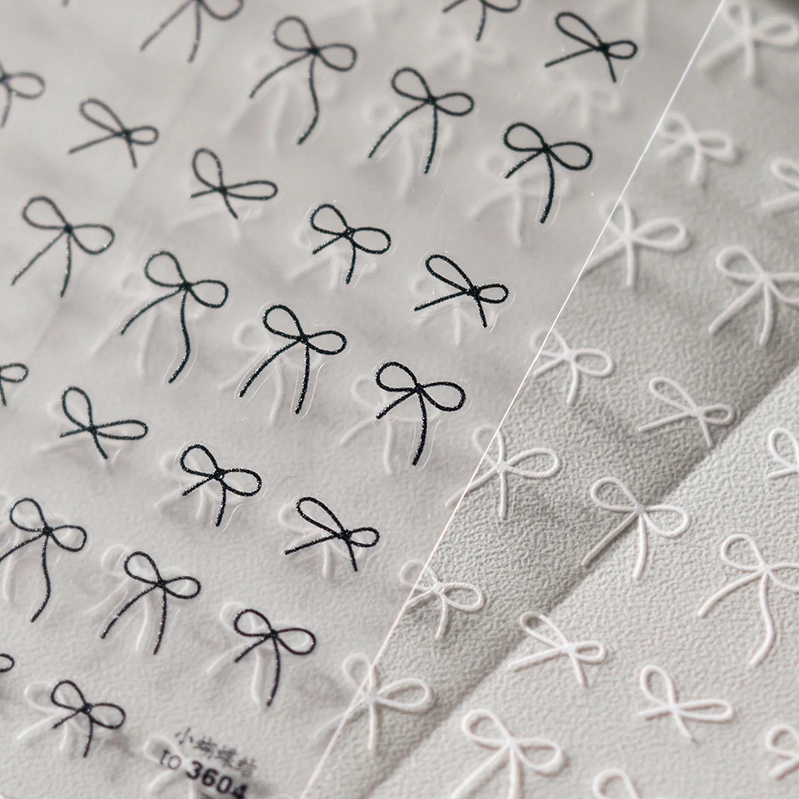 Minimal Bow Nail Stickers | Coquette Ribbon Nail Art Decals - image 1