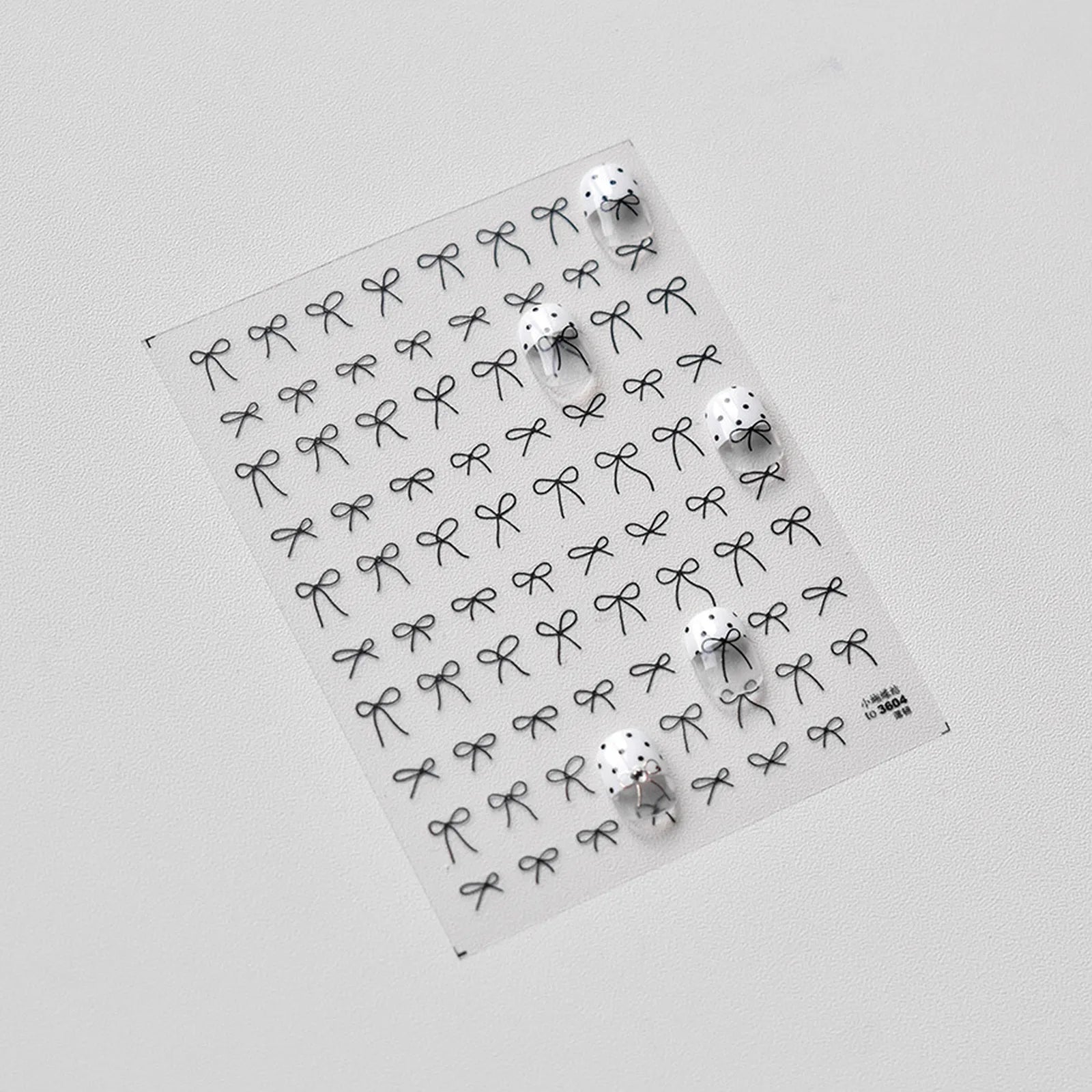 Minimal Bow Nail Stickers | Coquette Ribbon Nail Art Decals - image 3